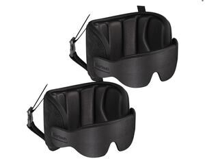 SARISUN Travel Neck Pillow for Airplanes 2pcs Memory Foam 360° Support Black